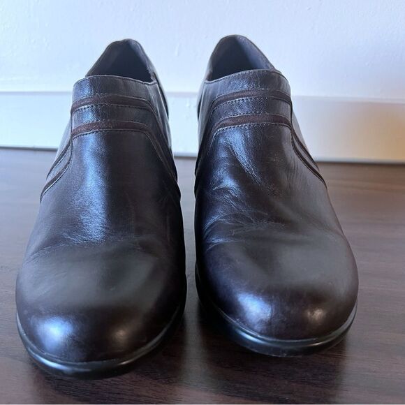 Dansko Banks Leather Short Ankle Booties Leather Pumps Slip On Brown 40 9.5-10 - Picture 4 of 10